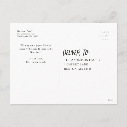 Vrolijk kerstfeest Nieuwjaar 4 Foto Collage Feestdagenkaart (Achterkant)