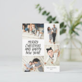 Vrolijk kerstfeest Nieuwjaar 4 Foto Collage Feestdagenkaart (Staand voorkant)