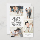 Vrolijk kerstfeest Nieuwjaar 4 Foto Collage Feestdagenkaart (Voorkant)