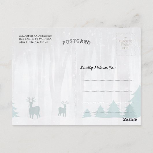 Vrolijk Kerstfeest Nieuwjaar Briefkaart (Achterkant)