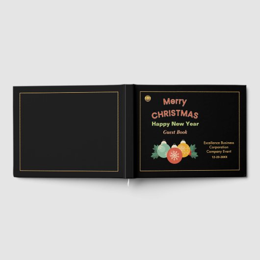 Vrolijk Kerstfeest Nieuwjaar Business Logo Custom Gastenboek (Volledig)