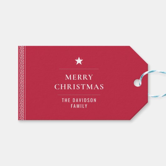 Vrolijk Kerstfeest Nieuwjaar Chic Modern Custom Na Cadeaulabel (Voorkant (Horizontaal))
