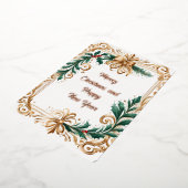 Vrolijk Kerstfeest + Nieuwjaar Folie Feestdagenkaart (Gedraaid)