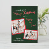 Vrolijk Kerstfeest & Nieuwjaar Foto Vakantie Kaart (Staand voorkant)