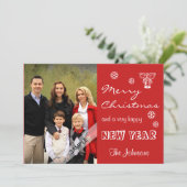 Vrolijk Kerstfeest Nieuwjaar Gepersonaliseerde Fot Feestdagenkaart (Staand voorkant)