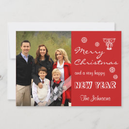 Vrolijk Kerstfeest Nieuwjaar Gepersonaliseerde Fot Feestdagenkaart