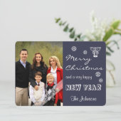 Vrolijk Kerstfeest Nieuwjaar Gepersonaliseerde Fot Feestdagenkaart (Staand voorkant)