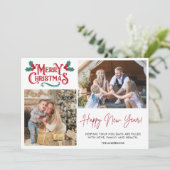 Vrolijk kerstfeest Nieuwjaar Gezocht foto (Staand voorkant)