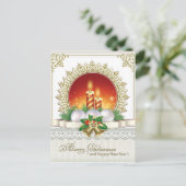 Vrolijk kerstfeest nieuwjaar kerstversiering briefkaart (Staand voorkant)