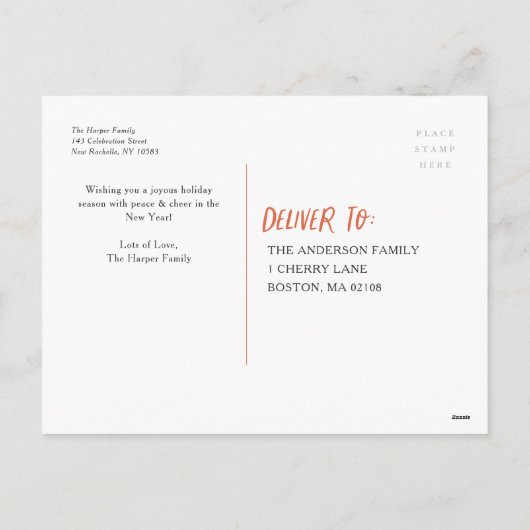 Vrolijk kerstfeest Nieuwjaar Kleurrijk 4 Foto Coll Feestdagenkaart (Achterkant)