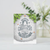 Vrolijk kerstfeest Nieuwjaar maakt Rustisch Wood Feestdagenkaart (Staand voorkant)