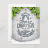 Vrolijk kerstfeest Nieuwjaar maakt Rustisch Wood Feestdagenkaart (Voorkant / Achterkant)