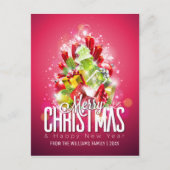 Vrolijk kerstfeest nieuwjaar met familiefoto feestdagenkaart (Voorkant)