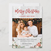 Vrolijk kerstfeest Nieuwjaar Rustisch Wood Feestdagenkaart (Voorkant)