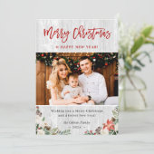 Vrolijk kerstfeest Nieuwjaar Rustisch Wood Feestdagenkaart (Staand voorkant)