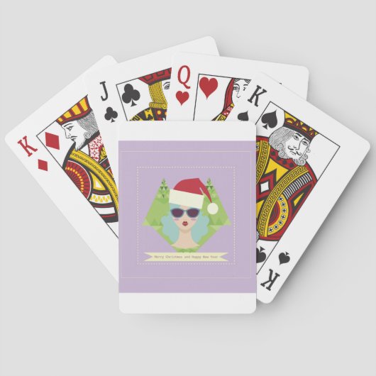 vrolijk kerstfeest nieuwjaar speelkaarten (Achterkant)