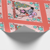 Vrolijk kerstfeest Nieuwjaar Symbool Mouse Cartoon Cadeaupapier (Hoek)