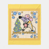 Vrolijk kerstfeest Nieuwjaar Symbool Mouse Cartoon Fleece Deken (Voorkant)