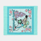 Vrolijk kerstfeest Nieuwjaar Symbool Mouse Cartoon Fleece Deken (Voorkant (Horizontaal))