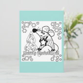 Vrolijk kerstfeest Nieuwjaar Symbool Mouse Cartoon Kaart (Staand voorkant)