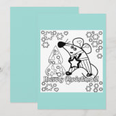 Vrolijk kerstfeest Nieuwjaar Symbool Mouse Cartoon Kaart (Voorkant / Achterkant)