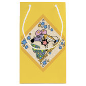 Vrolijk kerstfeest Nieuwjaar Symbool Mouse Cartoon Klein Cadeauzakje (Achterkant)