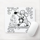 Vrolijk kerstfeest Nieuwjaar Symbool Mouse Cartoon Muismat (Met muis)