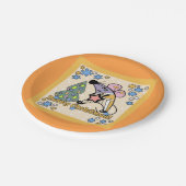 Vrolijk kerstfeest Nieuwjaar Symbool Mouse Cartoon Papieren Bordje (Gekanteld)