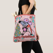 Vrolijk kerstfeest Nieuwjaar Symbool Mouse Cartoon Tote Bag (Dichtbij)