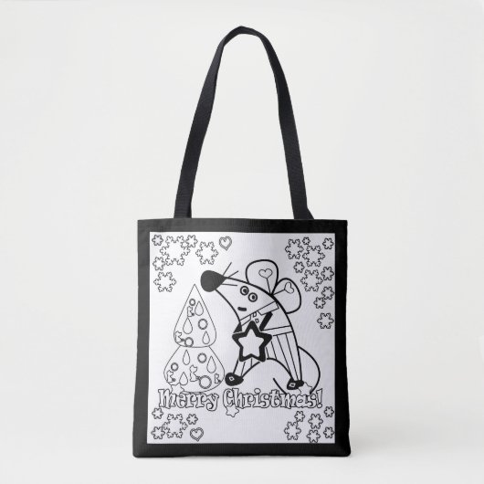 Vrolijk kerstfeest Nieuwjaar Symbool Mouse Cartoon Tote Bag (Voorkant)