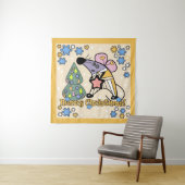 Vrolijk kerstfeest Nieuwjaar Symbool Mouse Cartoon Wandkleed (In situ)