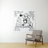 Vrolijk kerstfeest Nieuwjaar Symbool Mouse Cartoon Wandkleed (In situ)