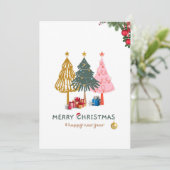 Vrolijk Kerstfeest & Nieuwjaar wenskaart Feestdagenkaart (Staand voorkant)