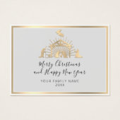 Vrolijk kerstfeest, nieuwjaarnaam Aangepaste foto Visitekaartje (Voorkant)