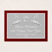 Vrolijk kerstfeest, nieuwjaarsnaam Burgundy Gray Visitekaartje (Voorkant)