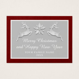 Vrolijk kerstfeest, nieuwjaarsnaam Burgundy Gray Visitekaartje