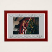 Vrolijk kerstfeest, nieuwjaarsnaam Burgundy Gray Visitekaartje (Achterkant)