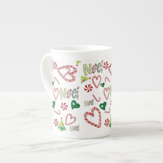 Vrolijk kerstfeest, Noel Bone China Mok (Links)