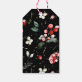 Vrolijk kerstfeest | Noel Holly Berries Gift Label Cadeaulabel (Achterkant)