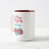 Vrolijk kerstfeest (nonna) tweekleurige koffiemok (Voorkant links)