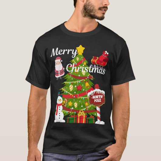 Vrolijk kerstfeest Noordpool Fun T-Shirt (Voorkant)