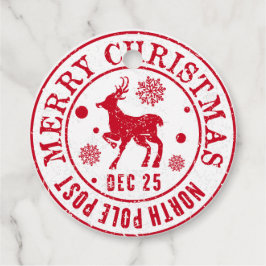 Vrolijk Kerstfeest Noordpool Post Stamp Bedankjes Labels