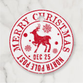 Vrolijk Kerstfeest Noordpool Post Stamp Bedankjes Labels (Achterkant)