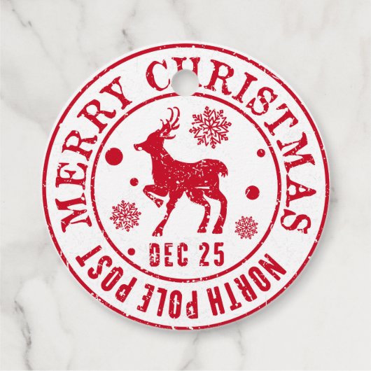 Vrolijk Kerstfeest Noordpool Post Stamp Bedankjes Labels (Achterkant)