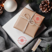 Vrolijk Kerstfeest Noordpool Rood Classic Rubberstempel