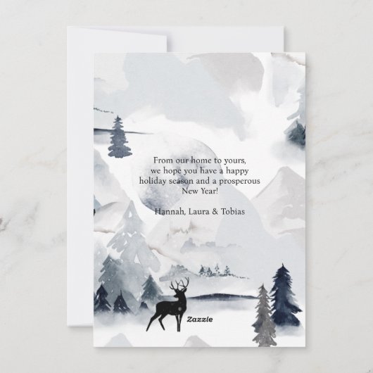 vrolijk kerstfeest! Noordse, eenvoudige foto Feestdagenkaart (Achterkant)