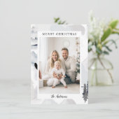 vrolijk kerstfeest! Noordse, eenvoudige foto Feestdagenkaart (Staand voorkant)