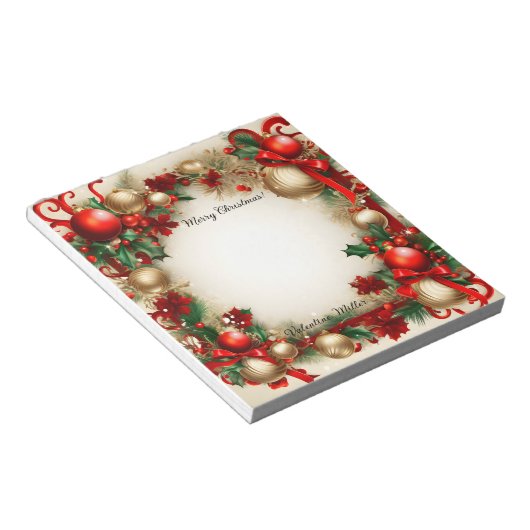 Vrolijk kerstfeest notitieblok (Schuin)