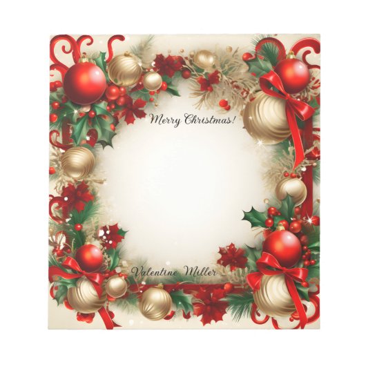 Vrolijk kerstfeest notitieblok (Voorkant)