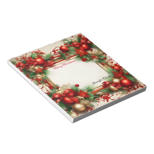 Vrolijk kerstfeest notitieblok (Schuin)